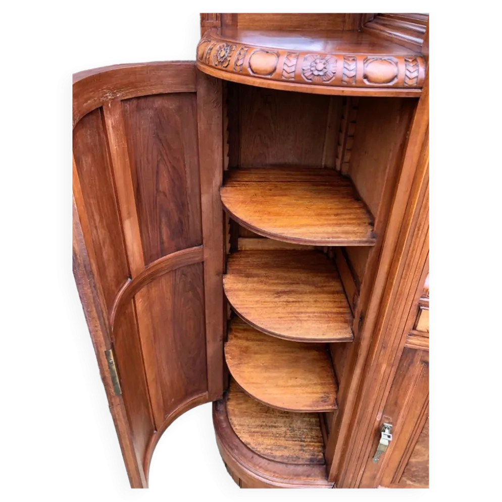 Buffet art déco plateau marbre, meuble vaisselier ancien