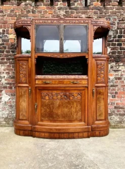 Buffet art déco plateau marbre, meuble vaisselier ancien