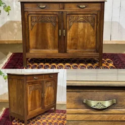 Buffet Art déco rustique des années 1930 en châtaignier