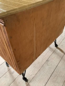 Buffet bar vintage en rotin