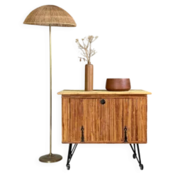 Buffet bar vintage en rotin