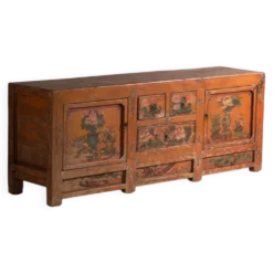 Buffet bas ancien laqué en bois d’orme – Chine, vers 1900