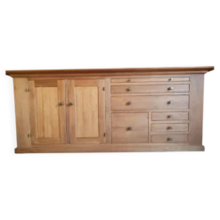 Buffet bas en merisier massif style shaker -roche bobois-