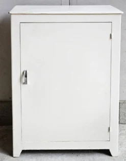 Buffet bas, meuble bar, placard, bois blanc, vintage, années 60