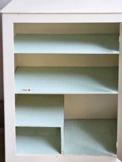 Buffet bas, meuble bar, placard, bois blanc, vintage, années 60