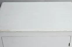 Buffet bas, meuble bar, placard, bois blanc, vintage, années 60