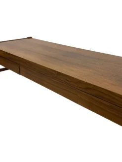 Buffet bas vintage avec tiroirs design en placage de noyer des années 70