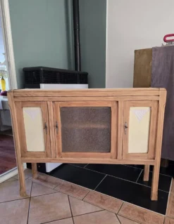 Buffet bois brut restauré pour meuble rangement d'entrée ou TV