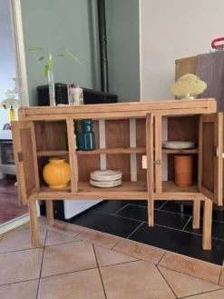 Buffet bois brut restauré pour meuble rangement d'entrée ou TV