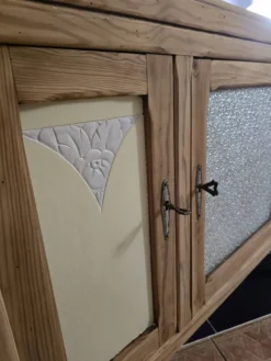 Buffet bois brut restauré pour meuble rangement d'entrée ou TV