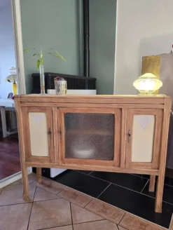 Buffet bois brut restauré pour meuble rangement d'entrée ou TV