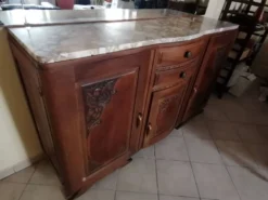Buffet bois et marbre