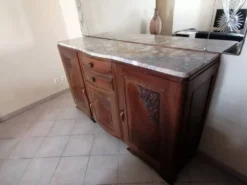 Buffet bois et marbre