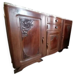 Buffet bois et marbre