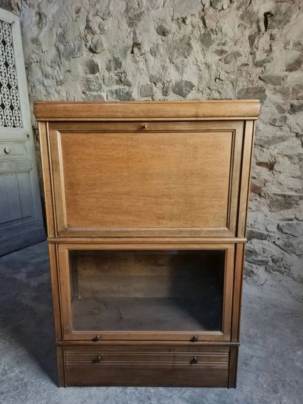 Buffet à boissons vintage style Globe Wernicke, meuble bar modulaire en acajou, vitrine des années 1960