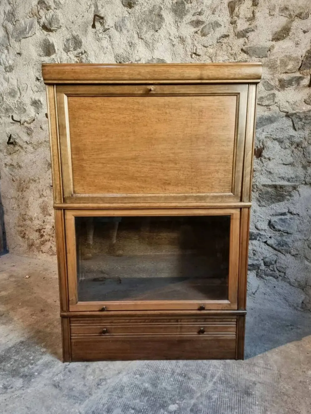 Buffet à boissons vintage style Globe Wernicke, meuble bar modulaire en acajou, vitrine des années 1960