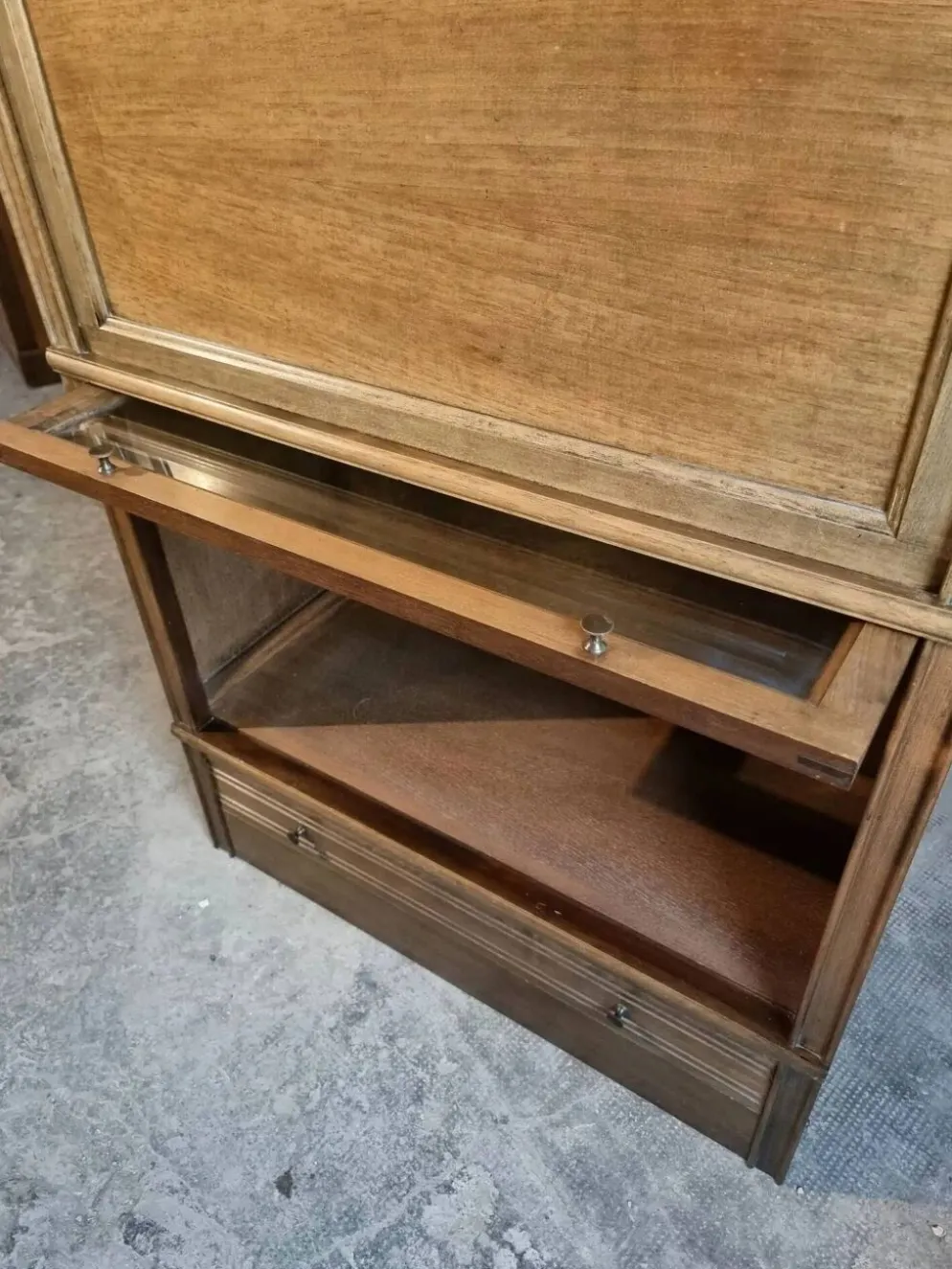 Buffet à boissons vintage style Globe Wernicke, meuble bar modulaire en acajou, vitrine des années 1960