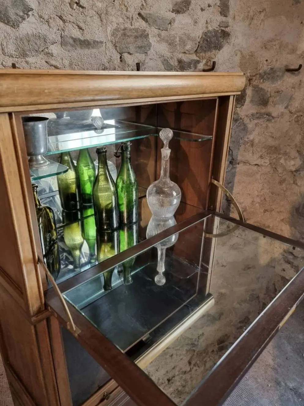 Buffet à boissons vintage style Globe Wernicke, meuble bar modulaire en acajou, vitrine des années 1960
