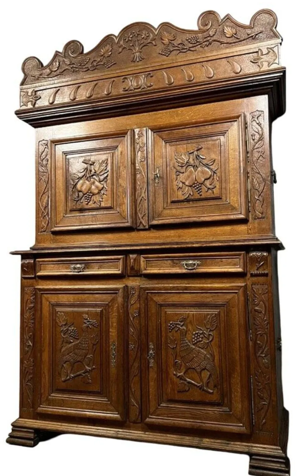 buffet cabinet Montbéliard a 4 volets style Renaissance en chêne