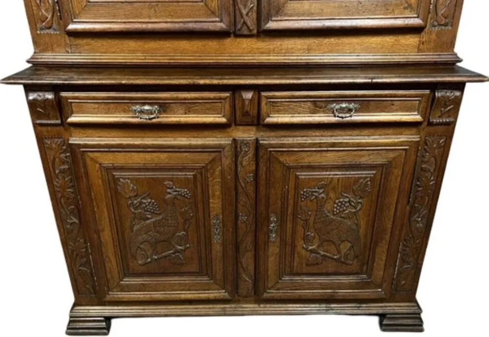 buffet cabinet Montbéliard a 4 volets style Renaissance en chêne