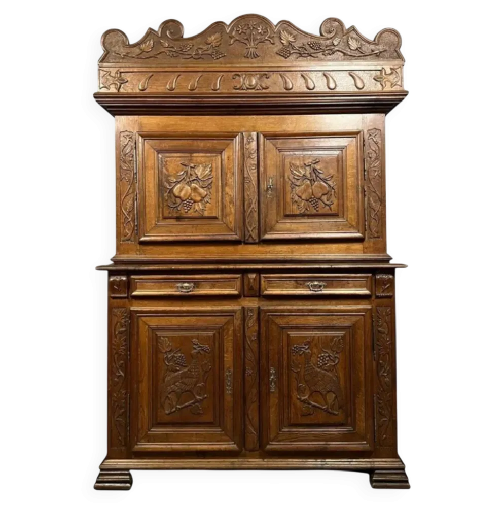 buffet cabinet Montbéliard a 4 volets style Renaissance en chêne