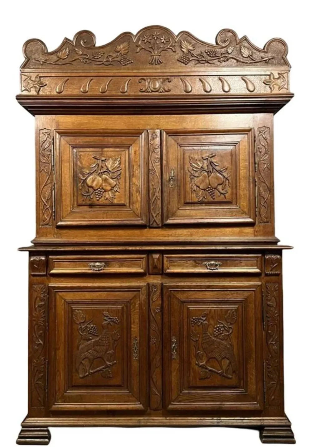 buffet cabinet Montbéliard a 4 volets style Renaissance en chêne