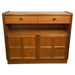 Buffet compact vintage Nathan Squares en teck | Années 1960-1970 | Gamme Squares
