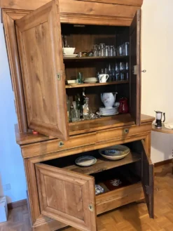 Buffet 2 corps, ancien, bois de fruitier