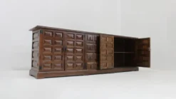 Buffet crédence brutaliste espagnol vintage des années 1970
