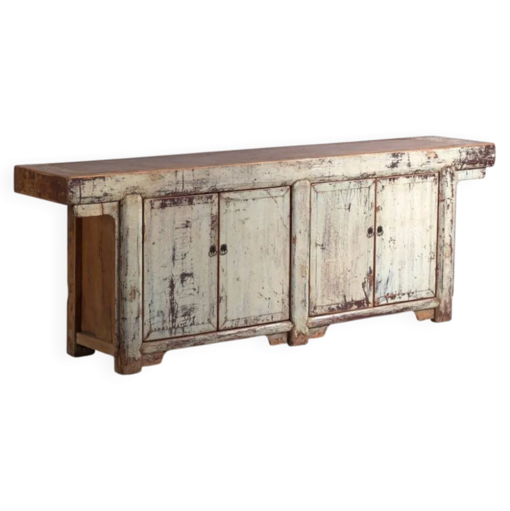 Buffet d’autel ancien laqué en bois de pin – Chine, vers 1900
