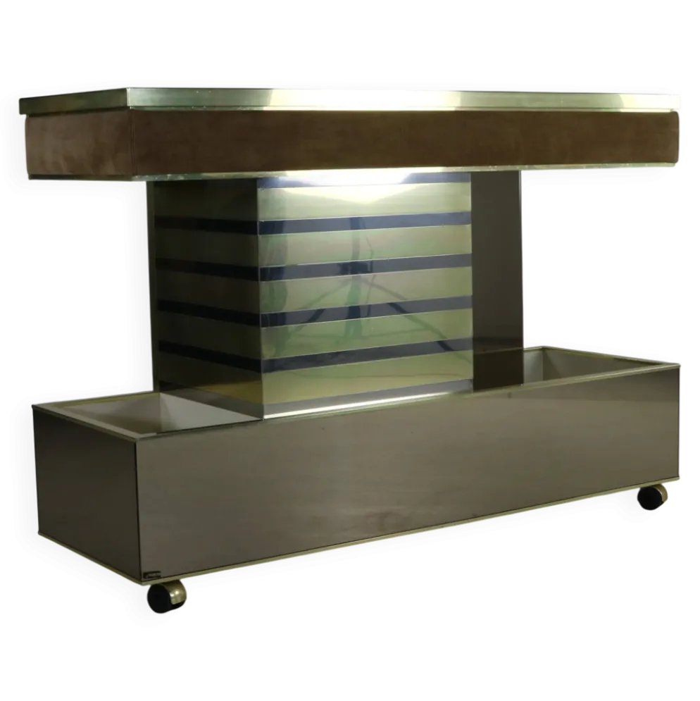 Buffet de bar design des années 70 par Harvey Guzzini pour Stilglass Donati