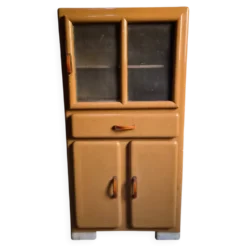 Buffet de cuisine art déco français vintage avec poignées en bakélite, années 1930–1940