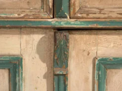 Buffet de cuisine en pin de deux portes et étagères – Europe centrale, vers 1910