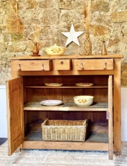 buffet de ferme bois brut aérogommé