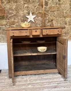 buffet de ferme bois brut aérogommé