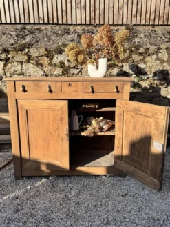 buffet de ferme bois brut aérogommé