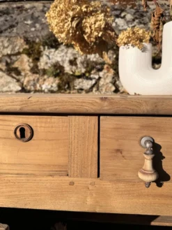 buffet de ferme bois brut aérogommé