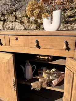 buffet de ferme bois brut aérogommé