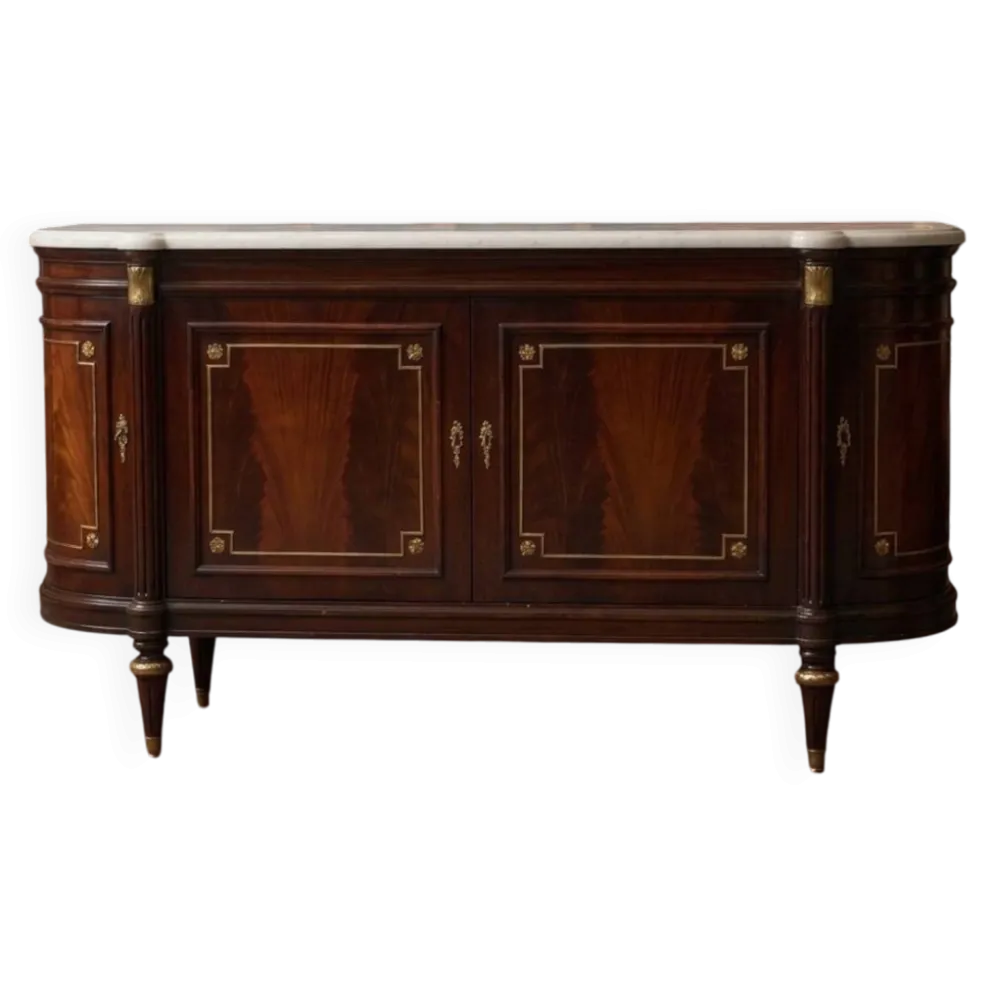 Buffet d'enfilade style Louis XVI avec plateau en marbre