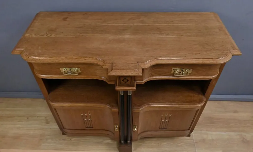 Buffet desserte en chêne dans le style Gustave Serrurier-Bovy, art déco – 1930