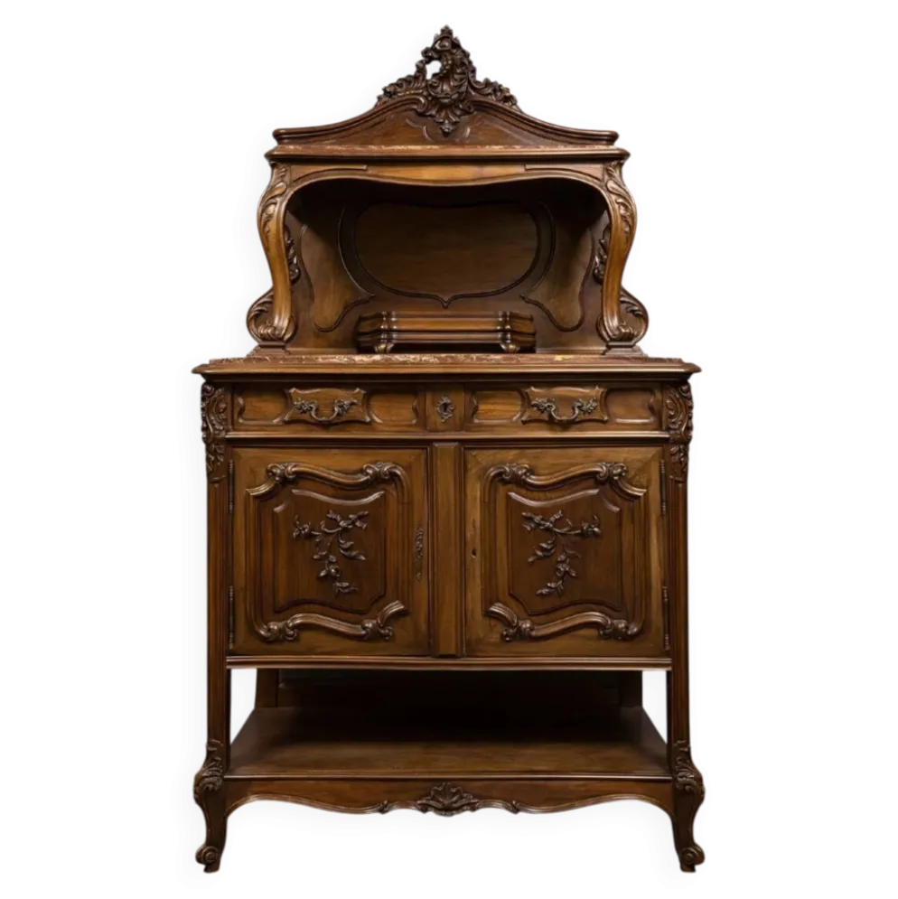 Buffet de style Louis XV en noyer, datant du milieu du XIXᵉ siècle