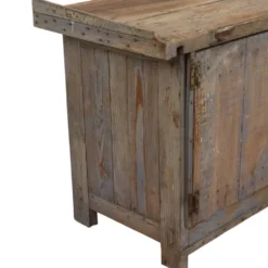 Buffet de travail ancien bleu au caractère unique 124 cm