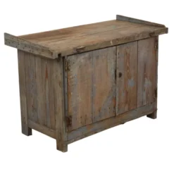 Buffet de travail ancien bleu au caractère unique 124 cm
