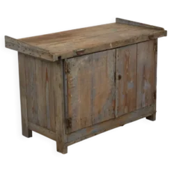 Buffet de travail ancien bleu au caractère unique 124 cm