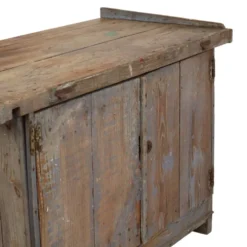 Buffet de travail ancien bleu au caractère unique 124 cm