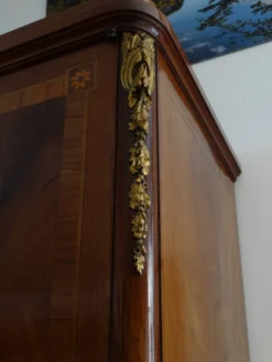 Buffet deux-corps loupe de bois et bronze xix siècle