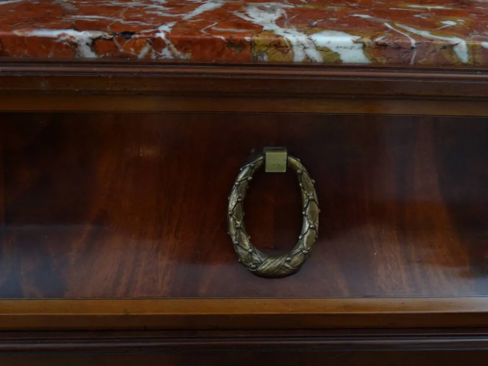 Buffet deux-corps loupe de bois et bronze xix siècle
