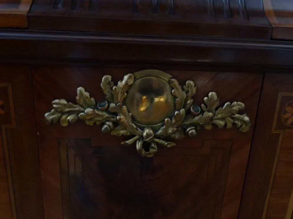 Buffet deux-corps loupe de bois et bronze xix siècle