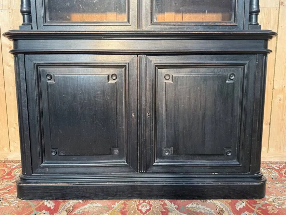 Buffet deux corps vitré – Époque Napoléon III – Bois ébonisé – XIXe siècle