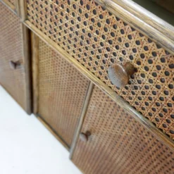 Buffet en bambou et rotin du milieu du siècle - 1960s